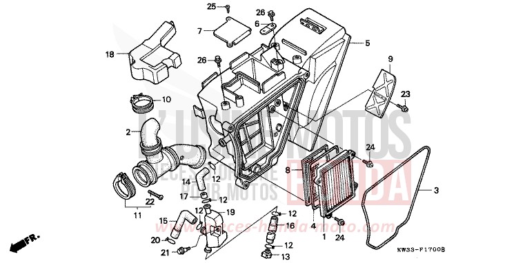 AIR CLEANER for Dominator 250 CHECKER BLACK METALLIC (NH217K) from 1990